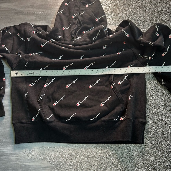 Champion Black Hoodie with Logo Pattern - Picture 4 of 6